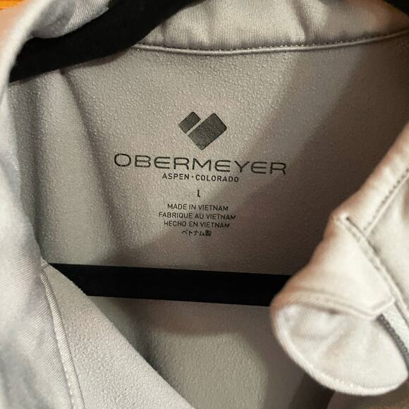 Obermeyer Two Tone Grey Blue Pull Over Sweater Large - Picture 2 of 4